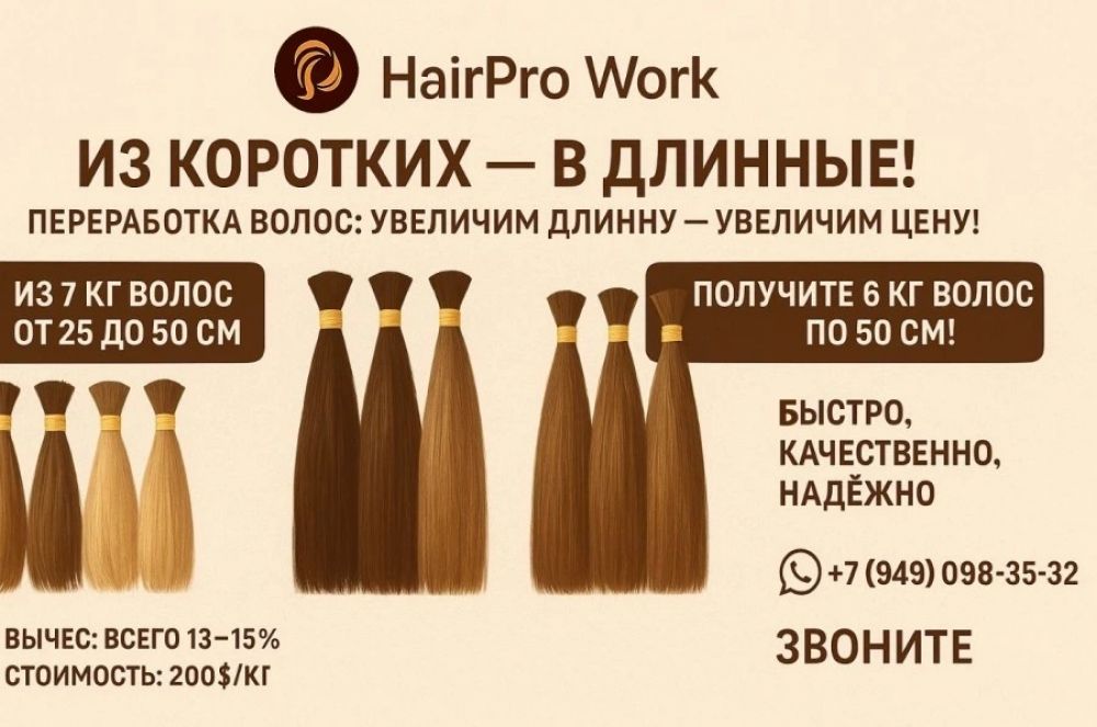 Профессиональная переработка волос.