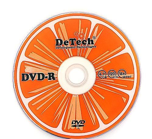 DVD-R диск чистый DeTech 4.7GB 120MIN 16x конверт